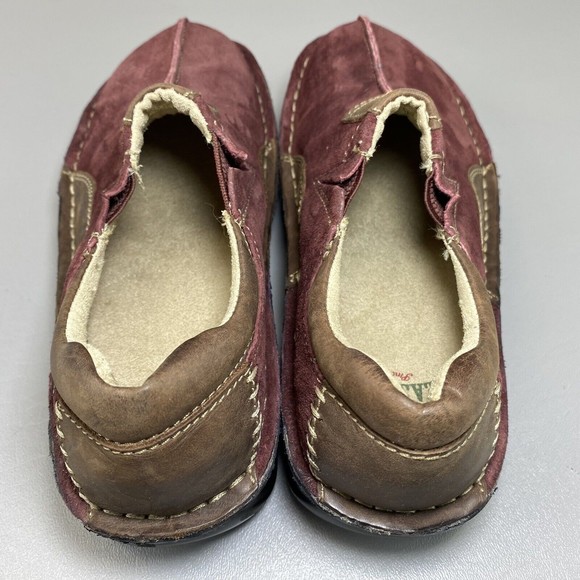 Eastland Roll Call Women's 7M Burgundy Suede Leather Clog‎ Wedge Loafer Shoes - Picture 10 of 14